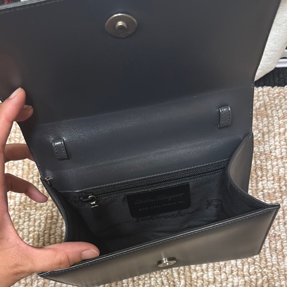 Salvatore Ferragamo Gray Leather Handbag - Picture 7 of 11